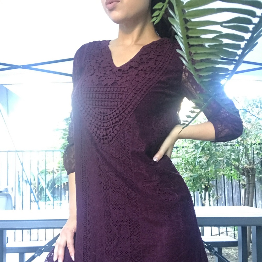 Burgundy purple dress